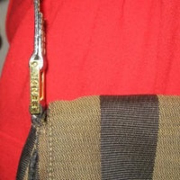 ❤️Authentic FENDI Pequin Flap Canvas Leather Shoulder CrossBody Bag Purse - Picture 5 of 14